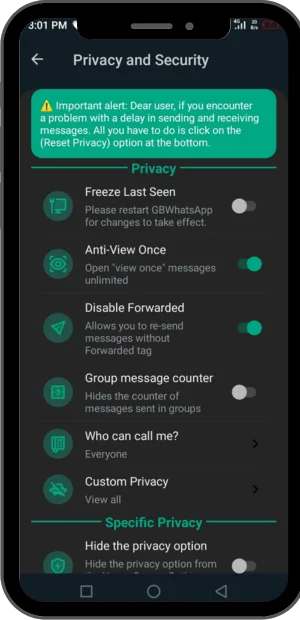 GB WhatsApp Anti Revoke Feature